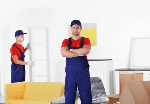 Office removal team planning a move in Queens Park