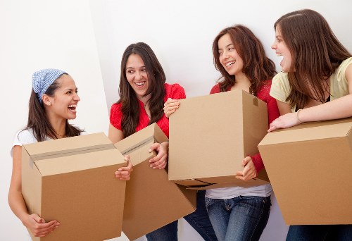 Loading furniture and boxes into a removal truck