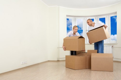 Man and van team preparing items safely before a move
